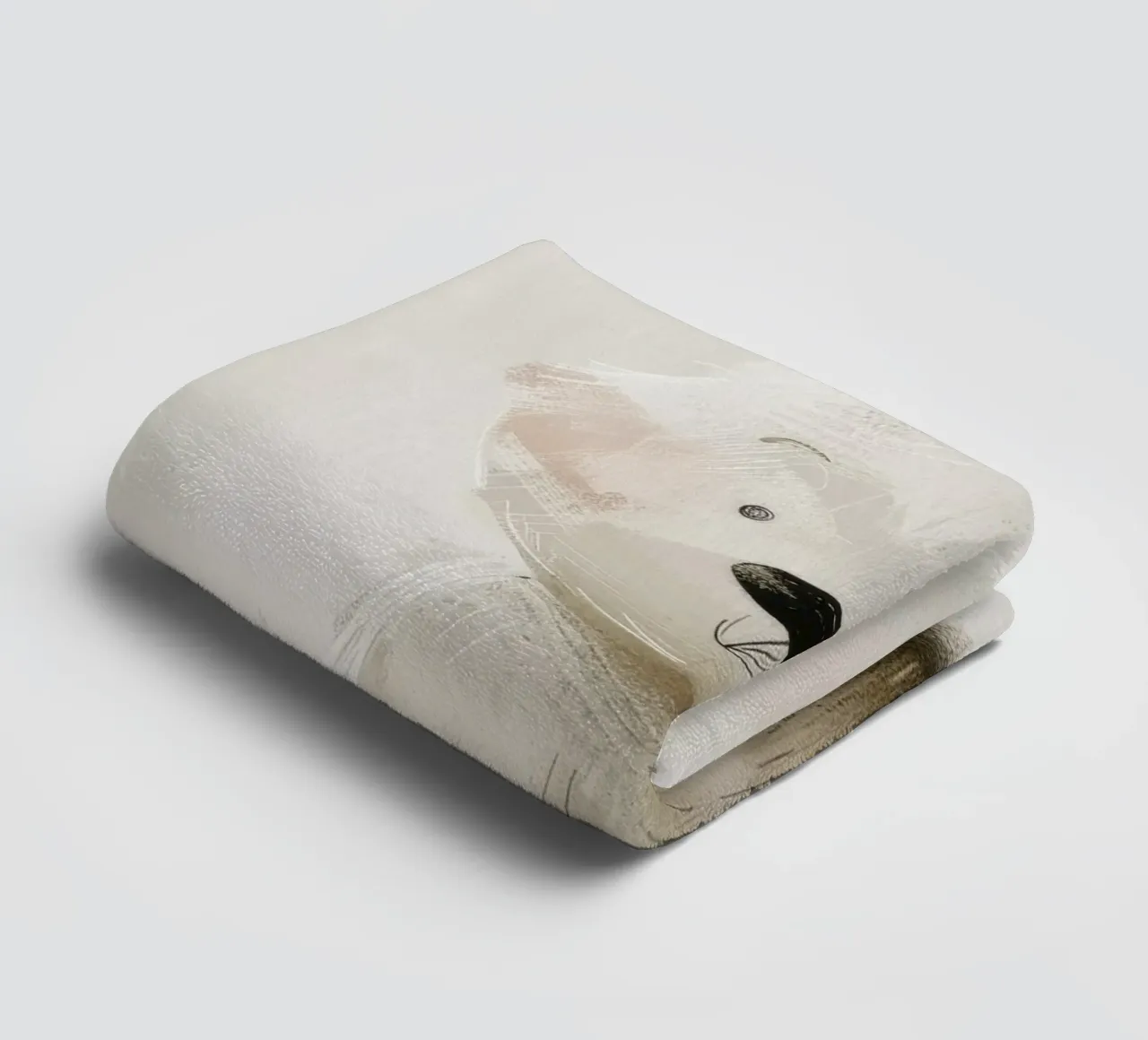 Illustrazione digitale di un cucciolo beige asciugamano da bagno da DesignDoodle