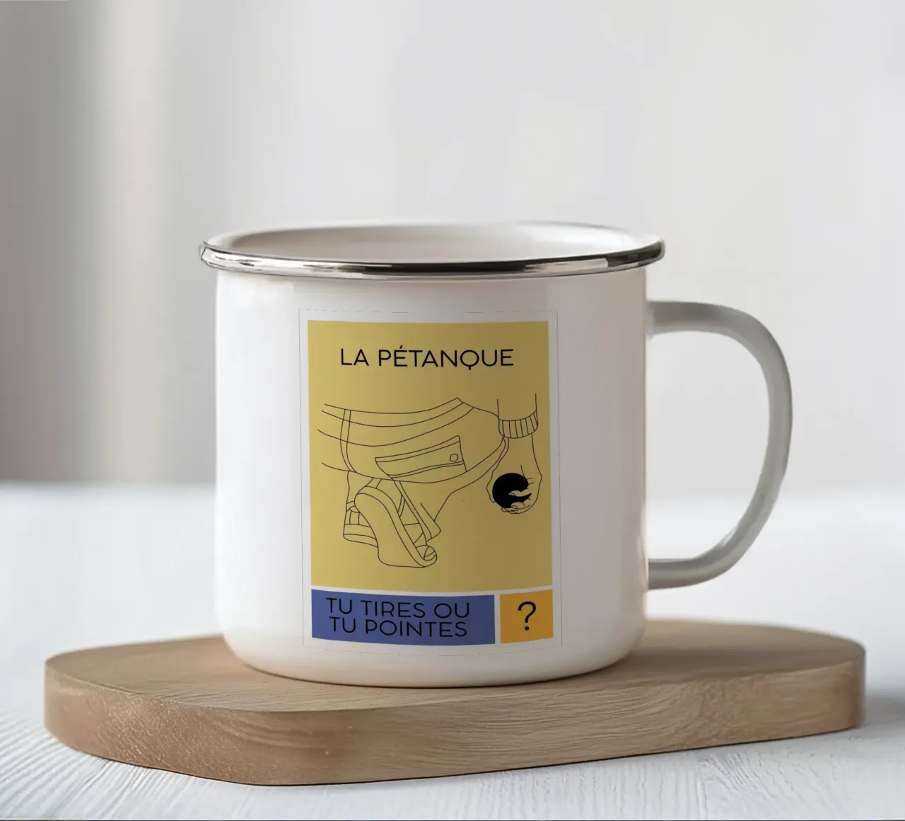 La pétanque - multicolore enamel mug by Idées & Création