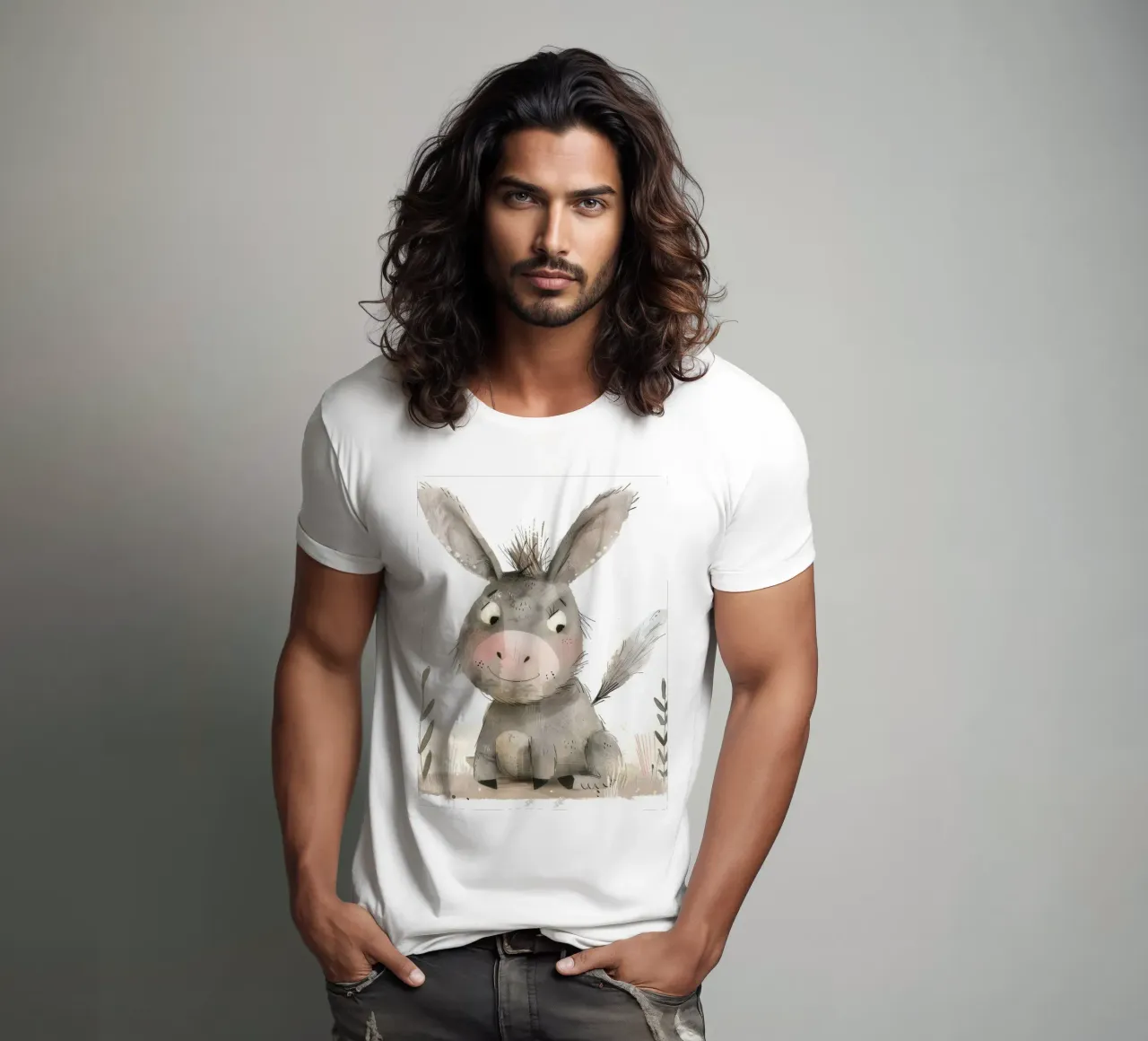 Illustrazione di un asino in un campo t-shirt da DesignDoodle