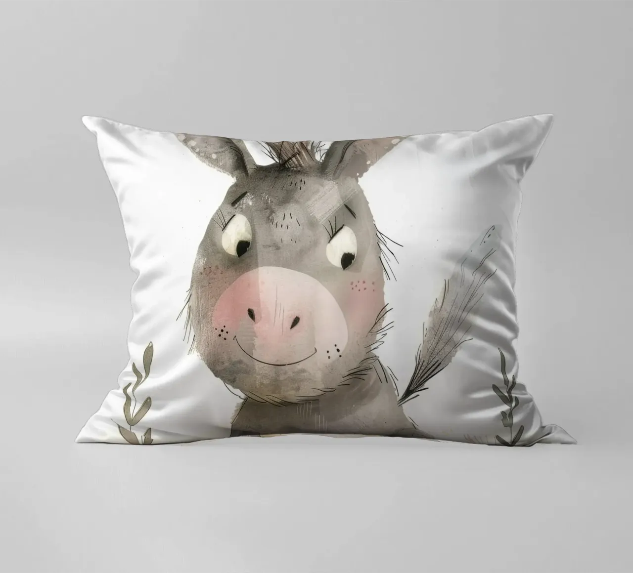 Illustrazione di un asino in un campo cuscino da DesignDoodle