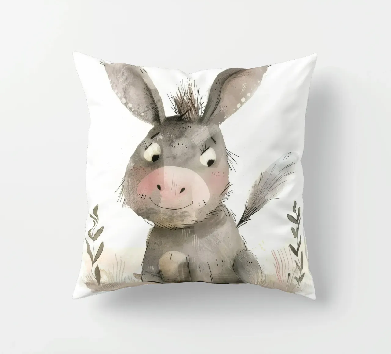 Illustrazione di un asino in un campo cuscino da DesignDoodle