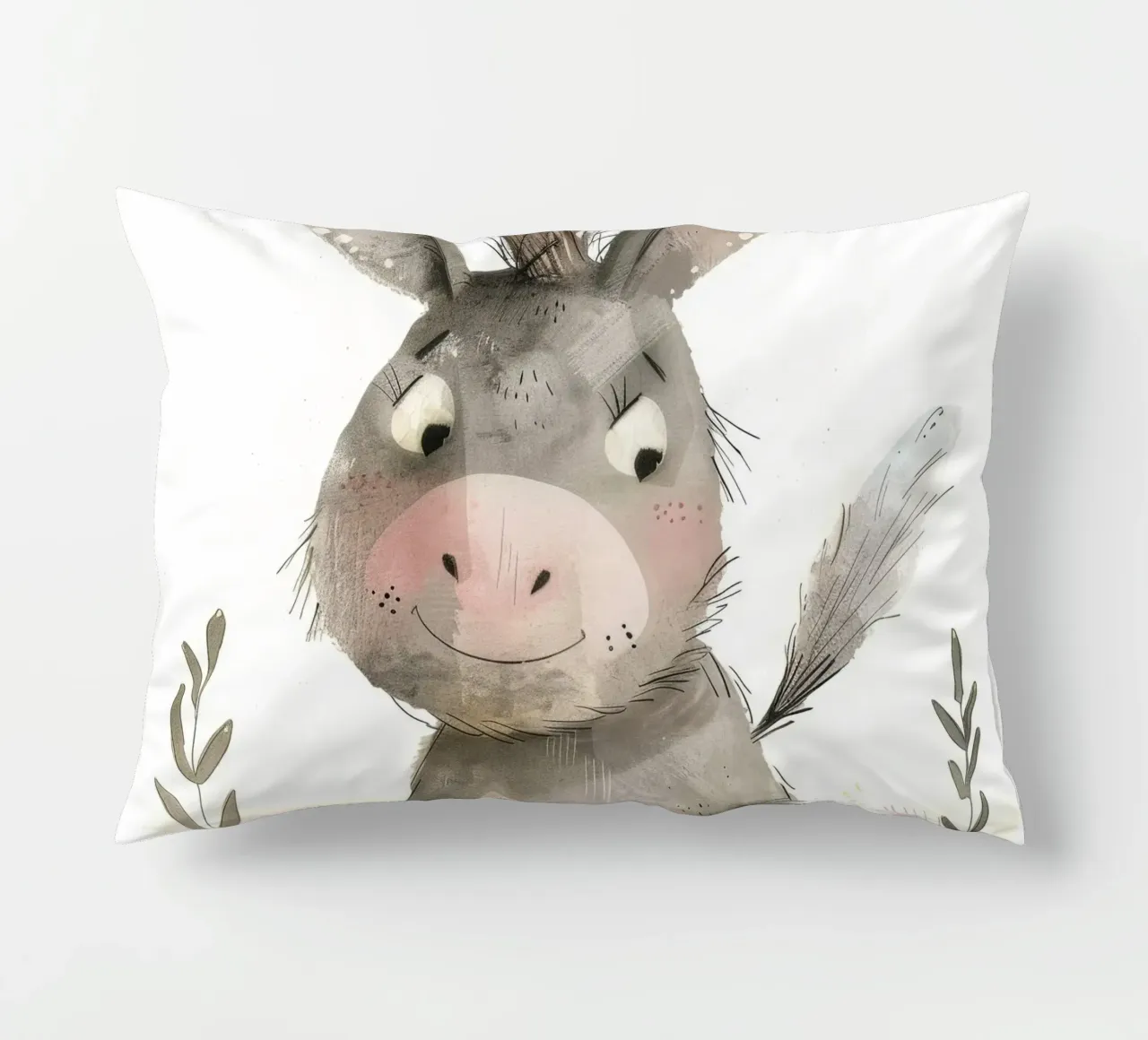 Illustrazione di un asino in un campo cuscino da DesignDoodle