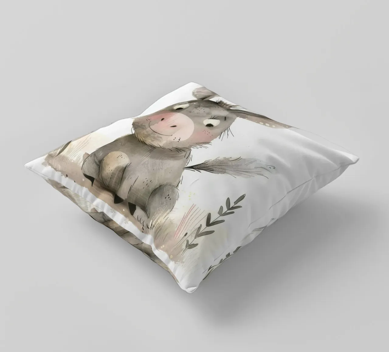 Illustrazione di un asino in un campo cuscino da DesignDoodle