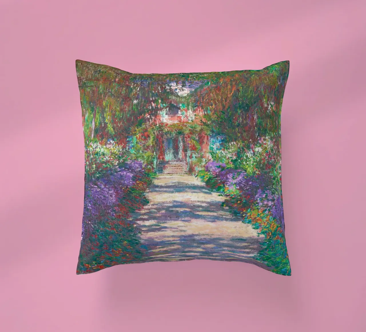 Il sentiero di Claude Monet nel Giardino di Monet a Giverny cuscino da Monet Art Prints