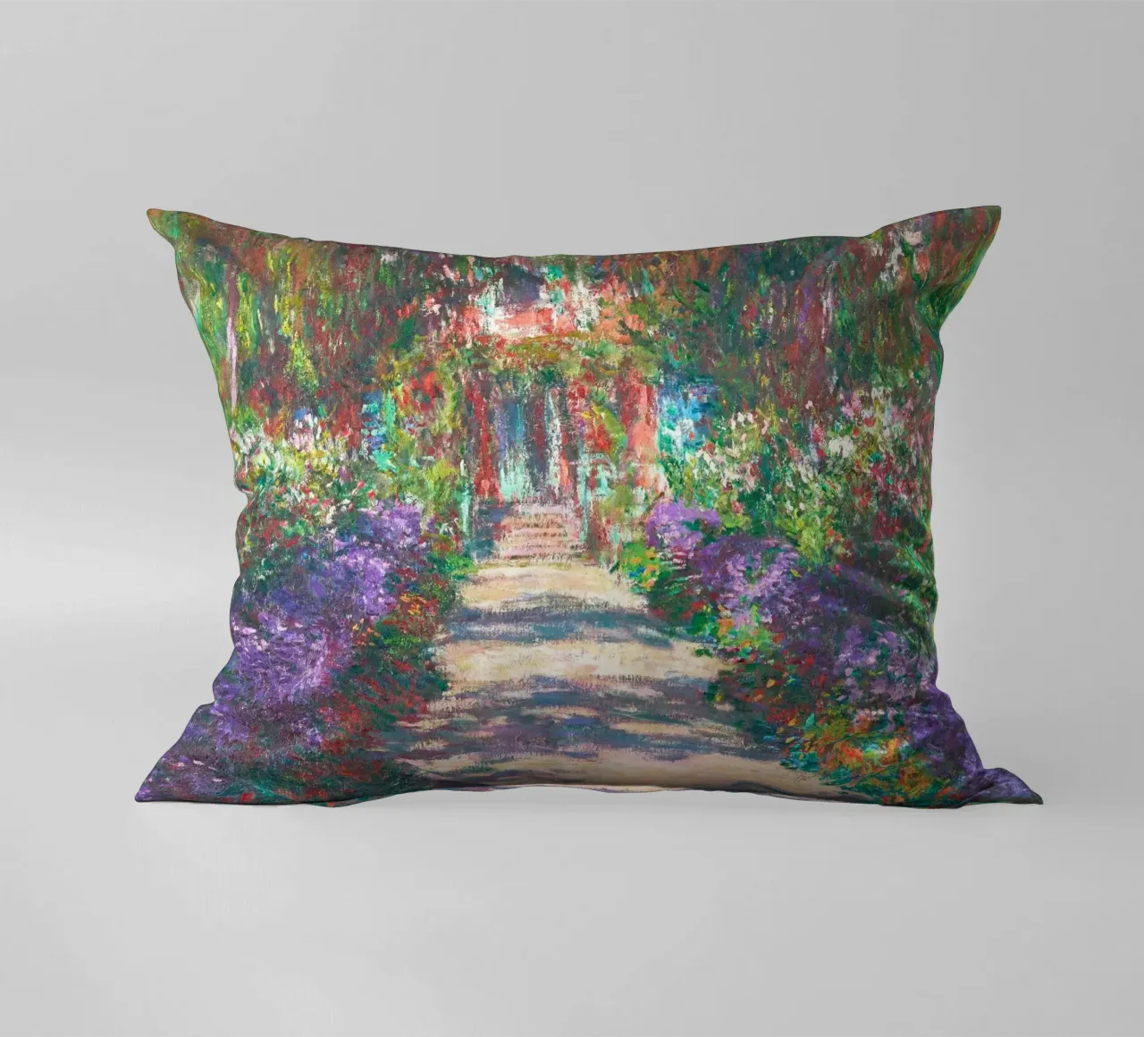 Il sentiero di Claude Monet nel Giardino di Monet a Giverny cuscino da Monet Art Prints