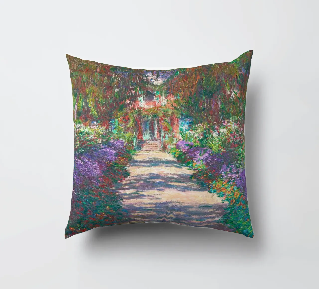 Il sentiero di Claude Monet nel Giardino di Monet a Giverny cuscino da Monet Art Prints