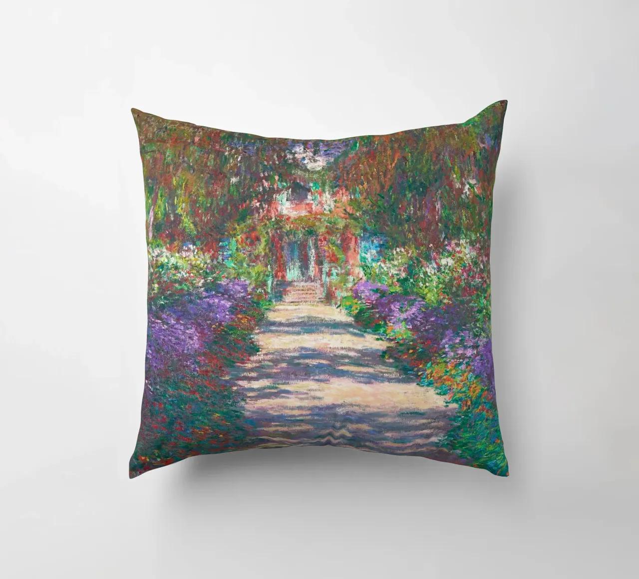 Il sentiero di Claude Monet nel Giardino di Monet a Giverny cuscino da Monet Art Prints