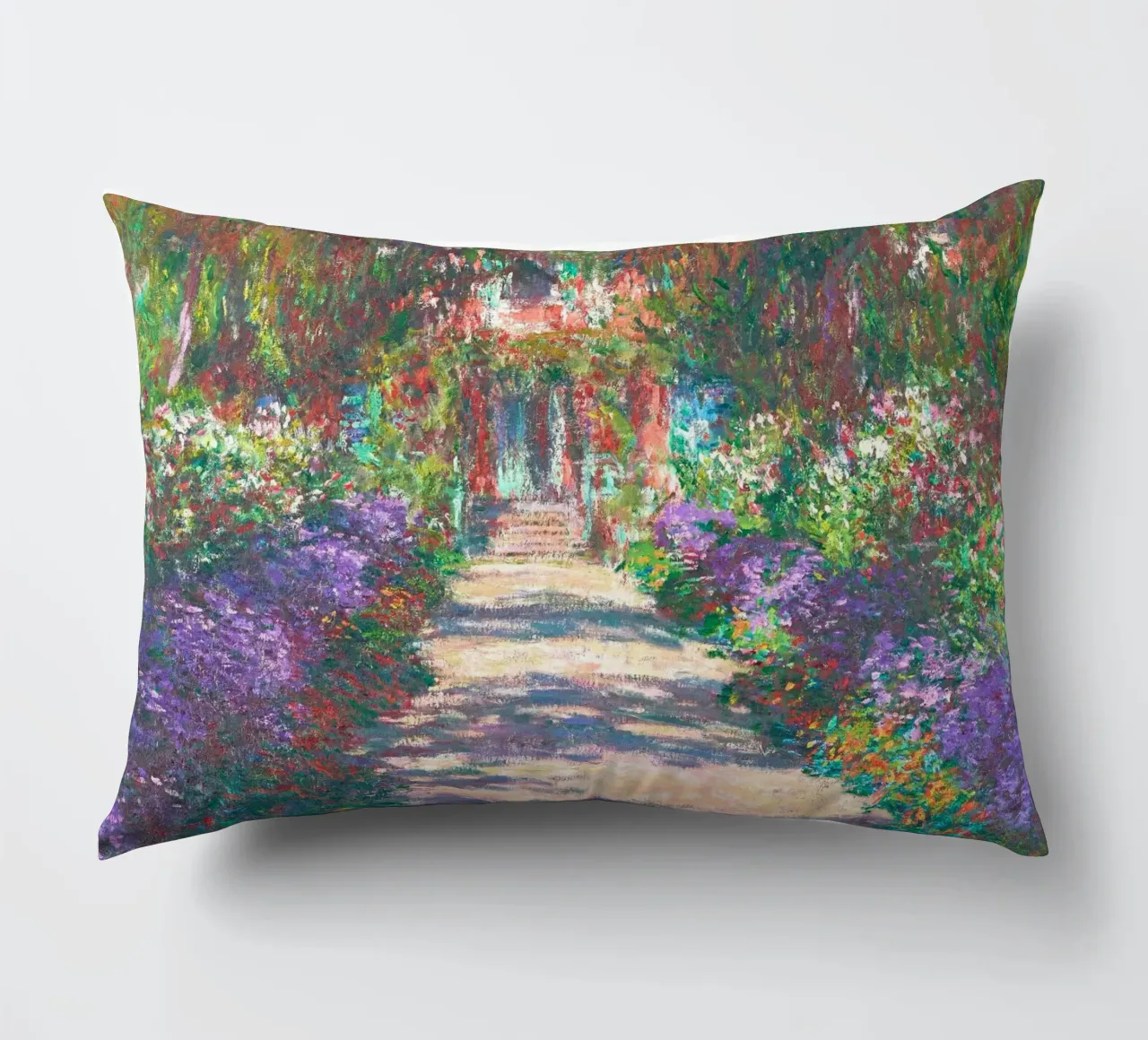 Il sentiero di Claude Monet nel Giardino di Monet a Giverny cuscino da Monet Art Prints