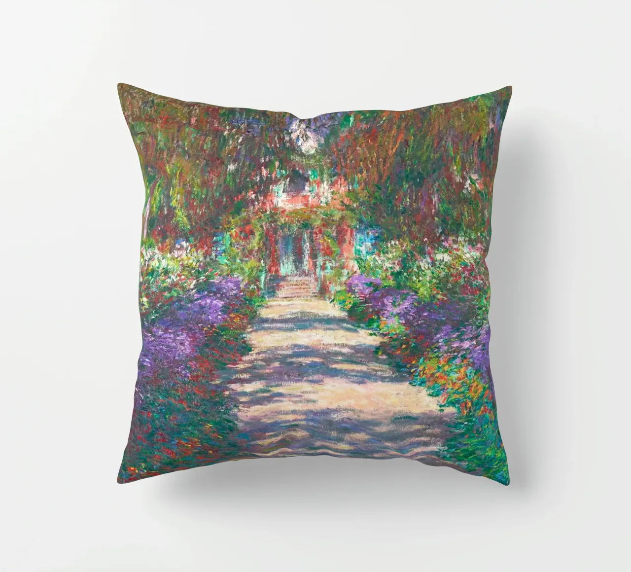Il sentiero di Claude Monet nel Giardino di Monet a Giverny cuscino da Monet Art Prints