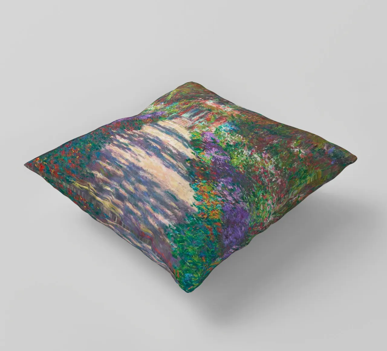 Il sentiero di Claude Monet nel Giardino di Monet a Giverny cuscino da Monet Art Prints