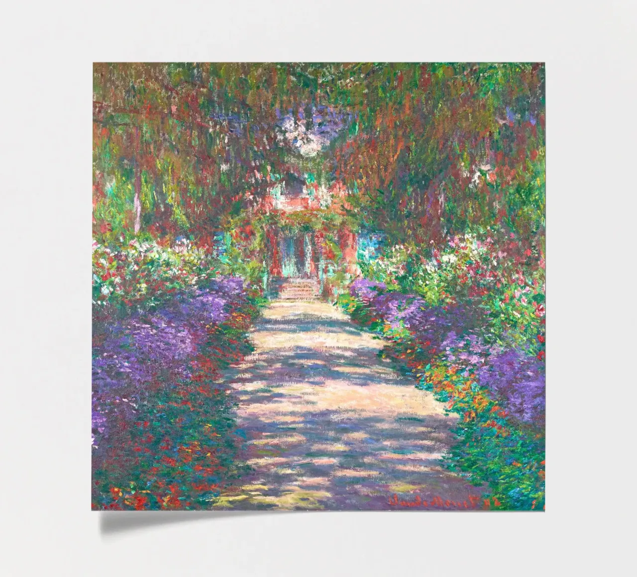 Der Weg von Claude Monet in Monets Garten in Giverny Stickerbogen von Monet Art Prints