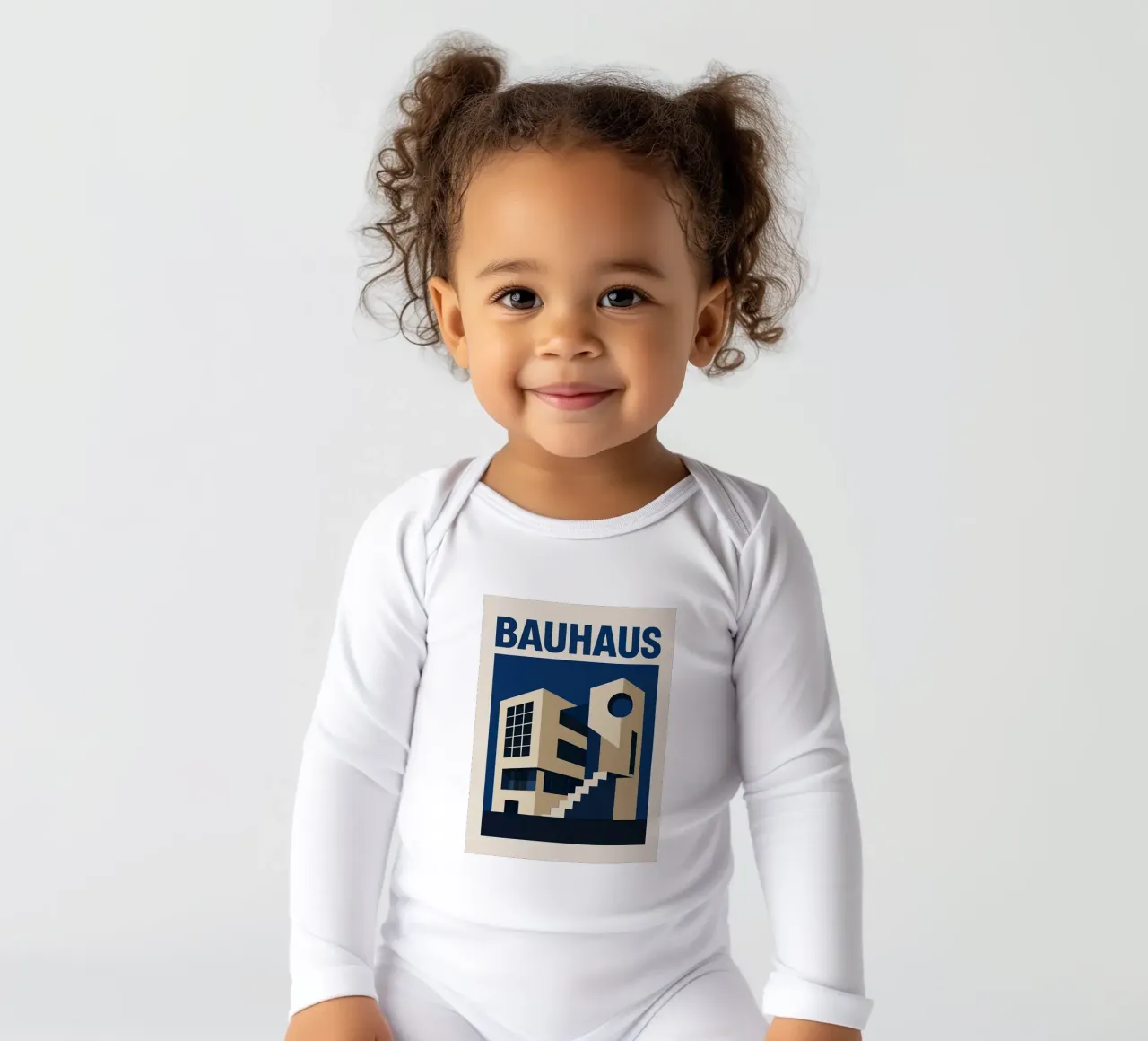 Bauhaus long-sleeve baby romper by Brooke