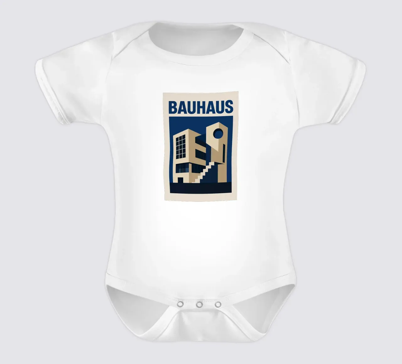 Bauhaus short-sleeve baby romper by Brooke