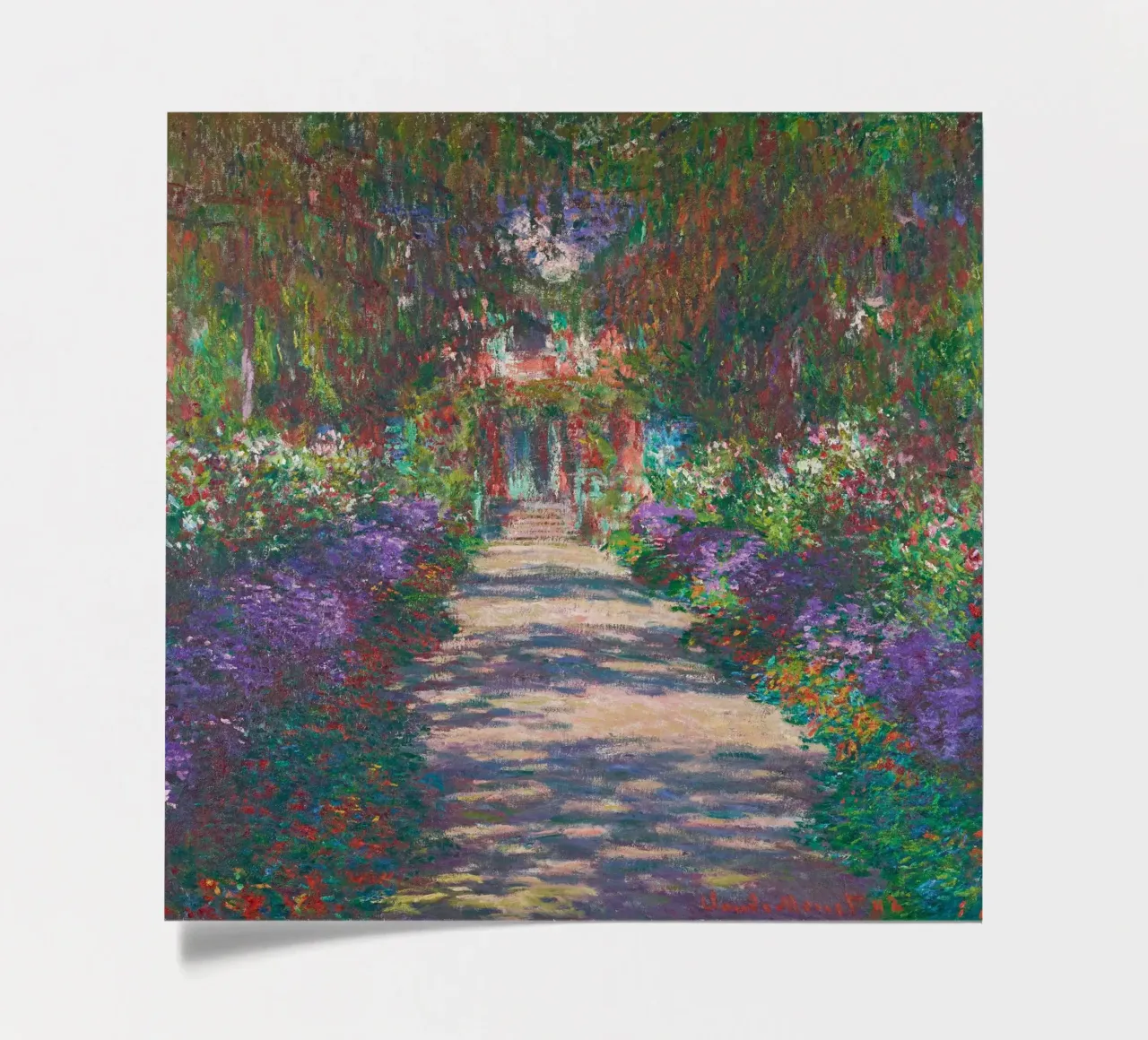 Der Weg von Claude Monet in Monets Garten in Giverny Stickerbogen von Art History