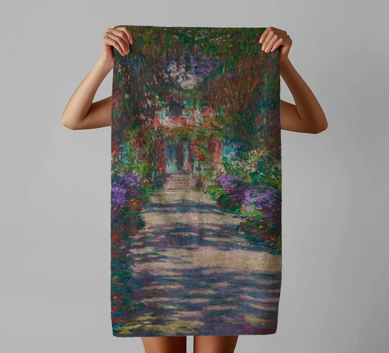 Claude Monet’s Pathway in Monet’s Garden at Giverny towel by Art History