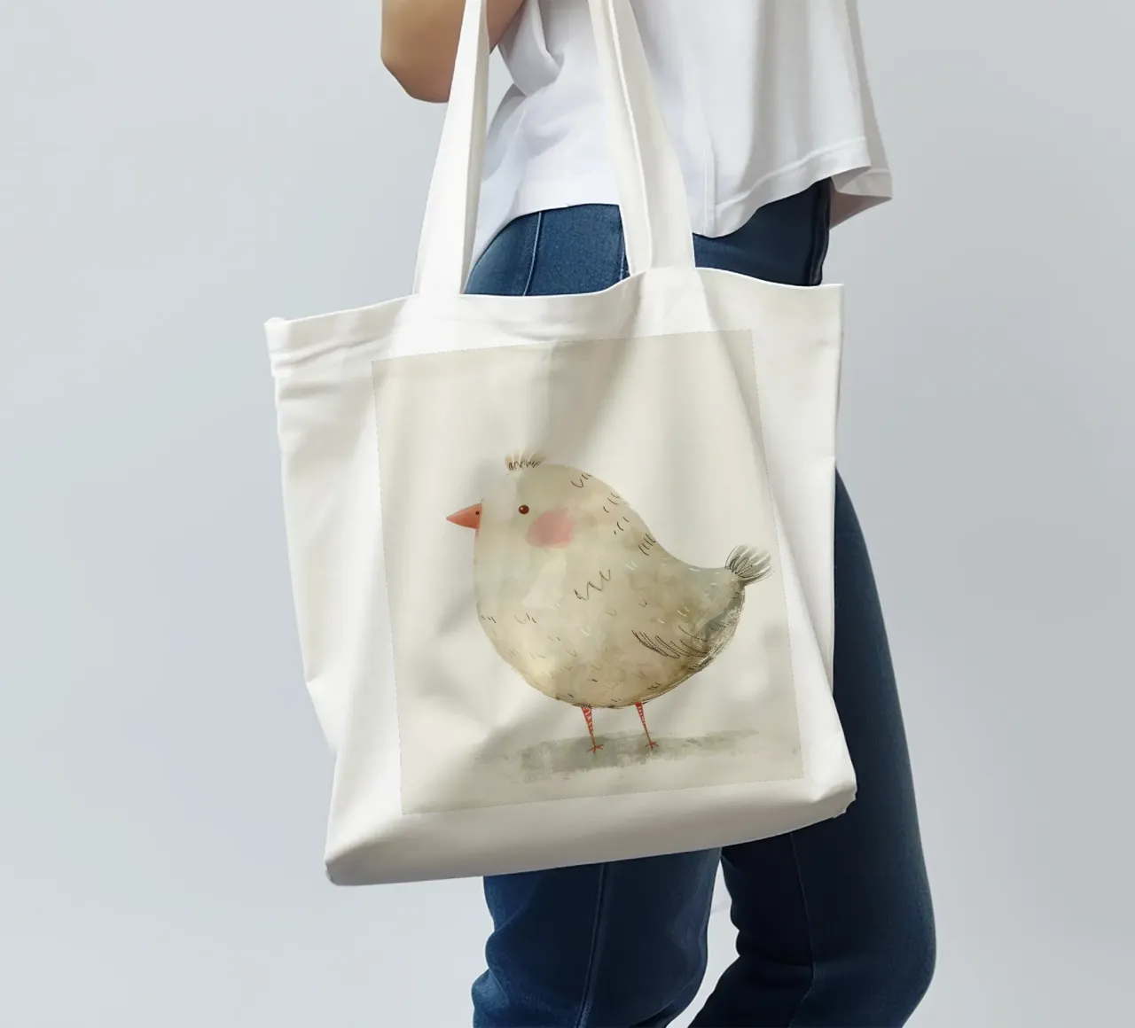 Illustration eines niedlichen grauen Vogels Jutebeutel von DesignDoodle