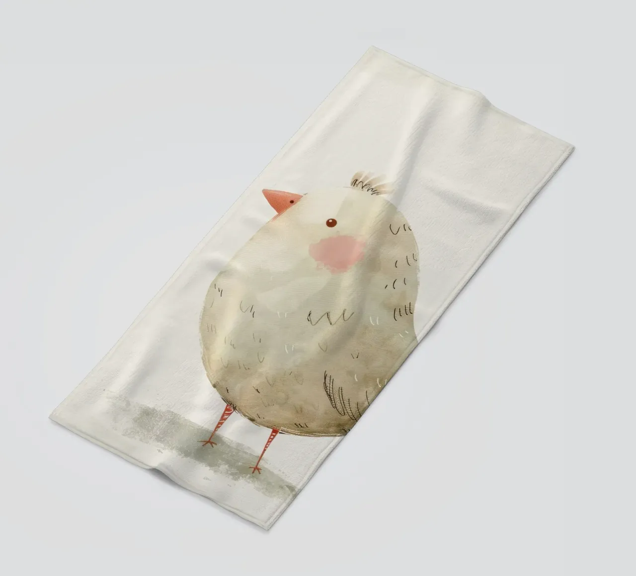 Illustrazione di un simpatico uccello grigio telo mare da DesignDoodle