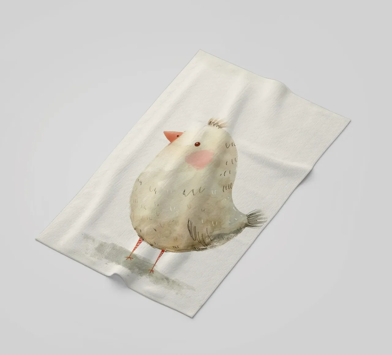 Illustrazione di un simpatico uccello grigio telo mare da DesignDoodle