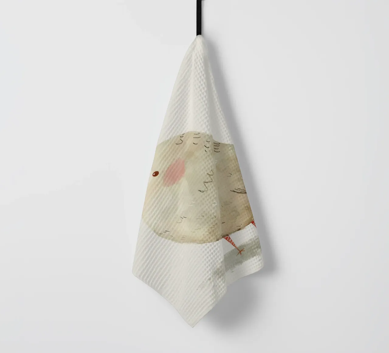 Illustrazione di un simpatico uccello grigio canovaccio da cucina da DesignDoodle
