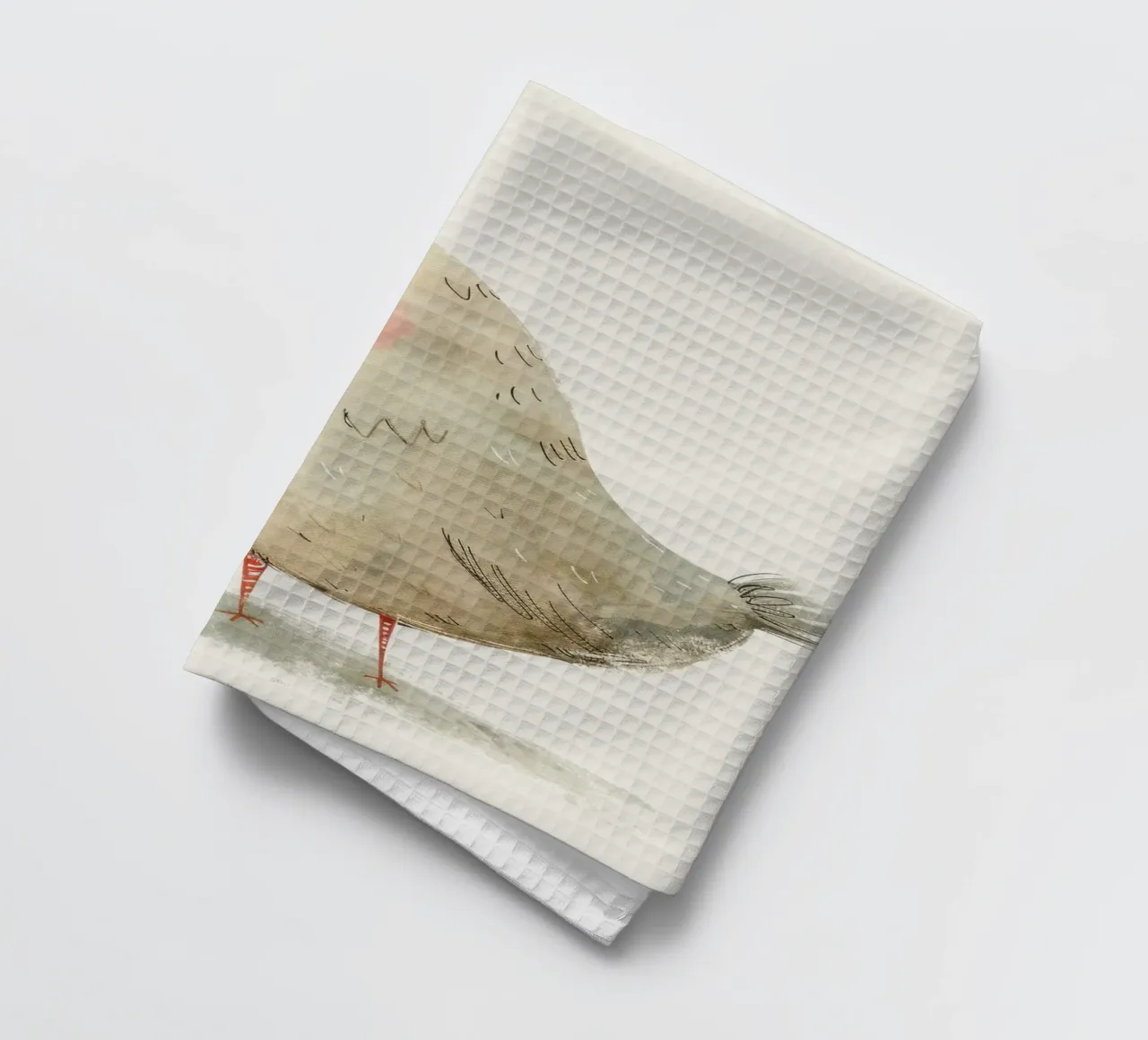 Illustrazione di un simpatico uccello grigio canovaccio da cucina da DesignDoodle