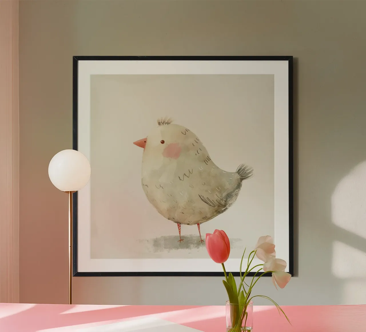 Illustrazione di un simpatico uccello grigio carta hahnemühle da DesignDoodle