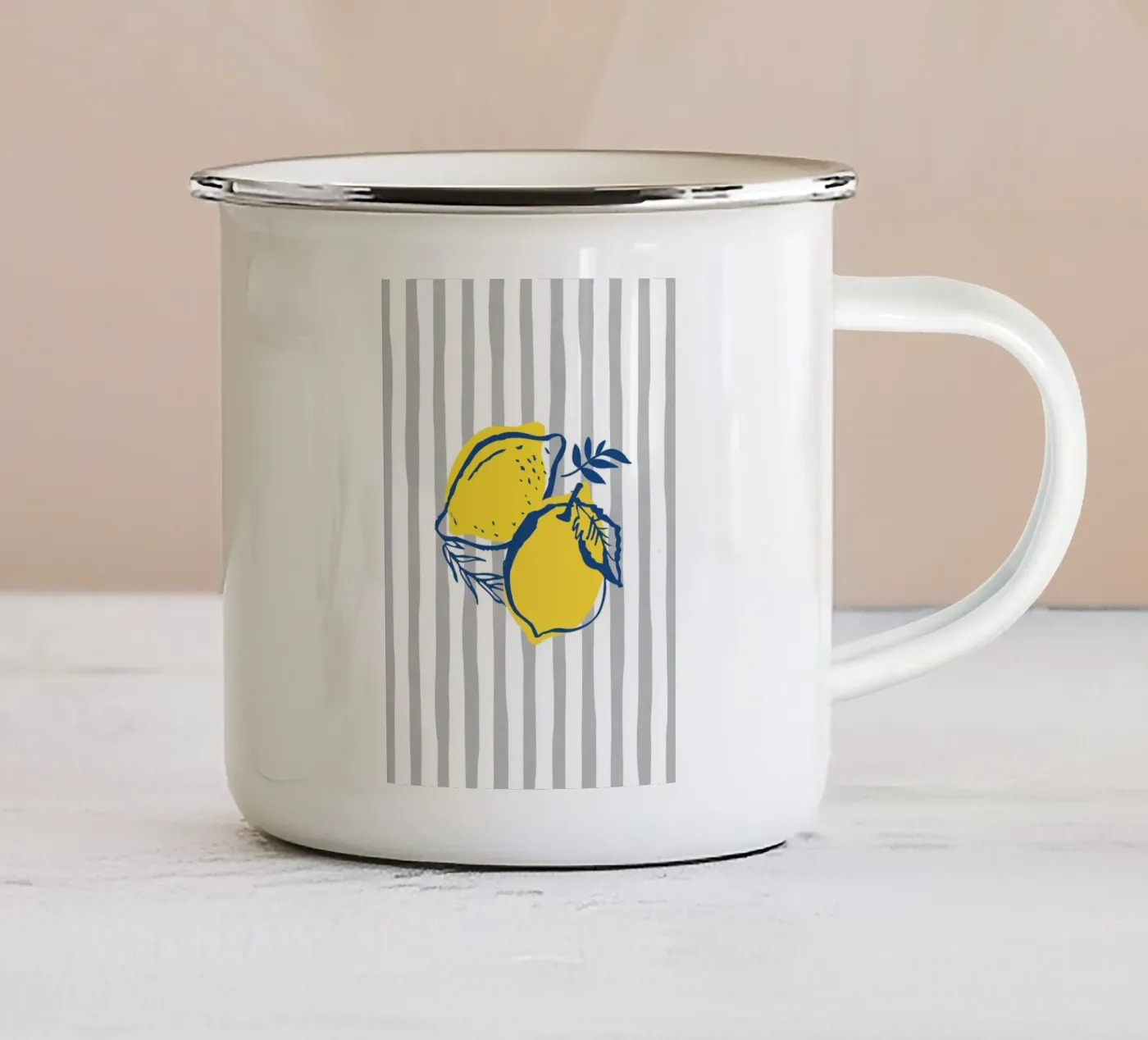 Lemons enamel mug by IamHomeStudio