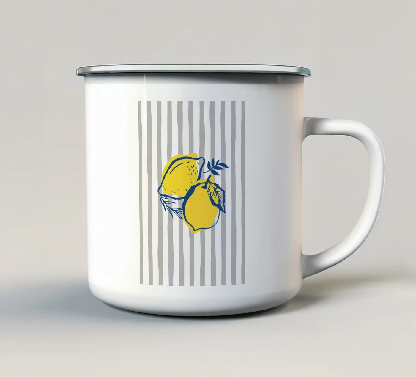 Lemons enamel mug by IamHomeStudio