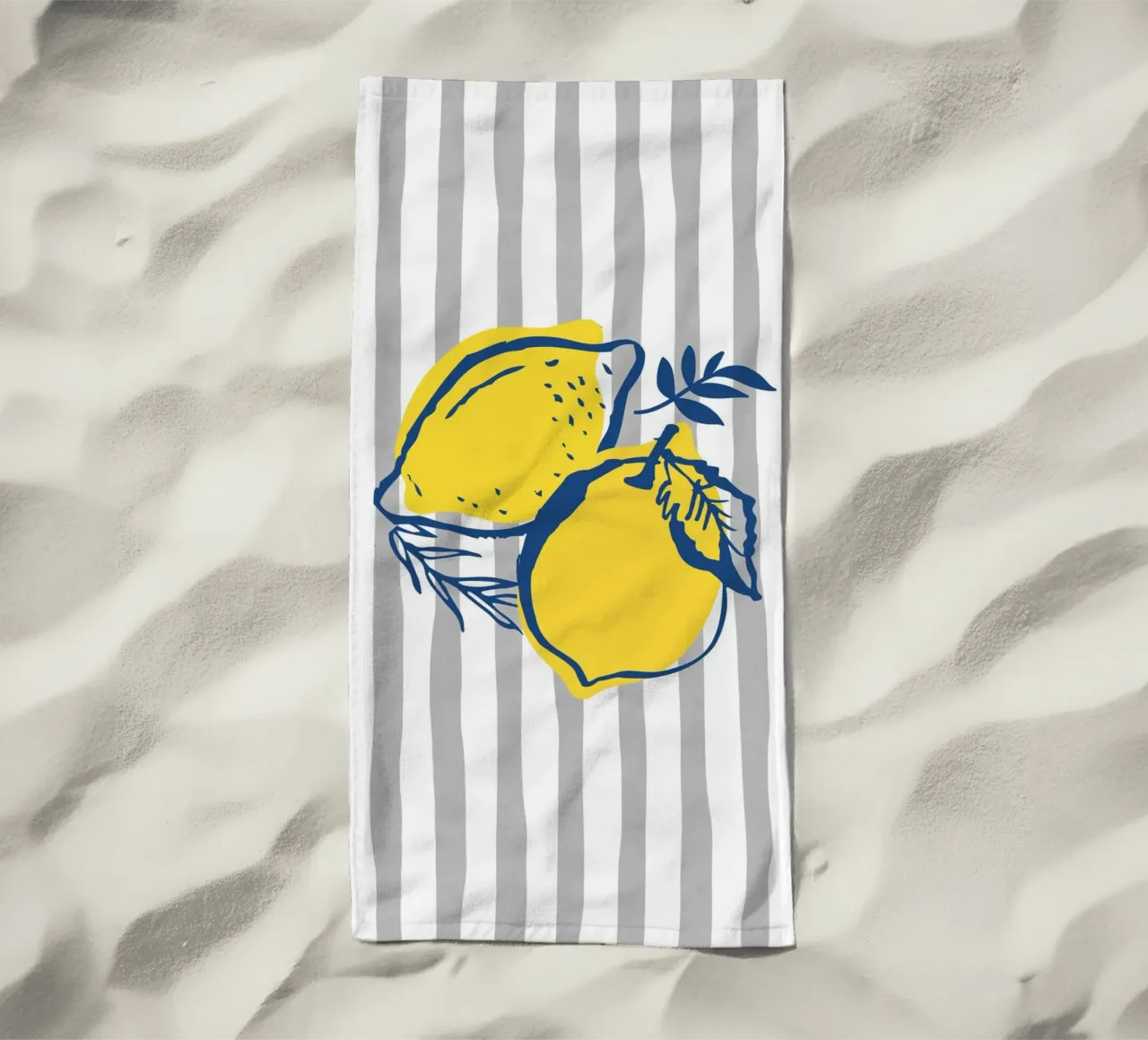 Lemons beach towel by IamHomeStudio