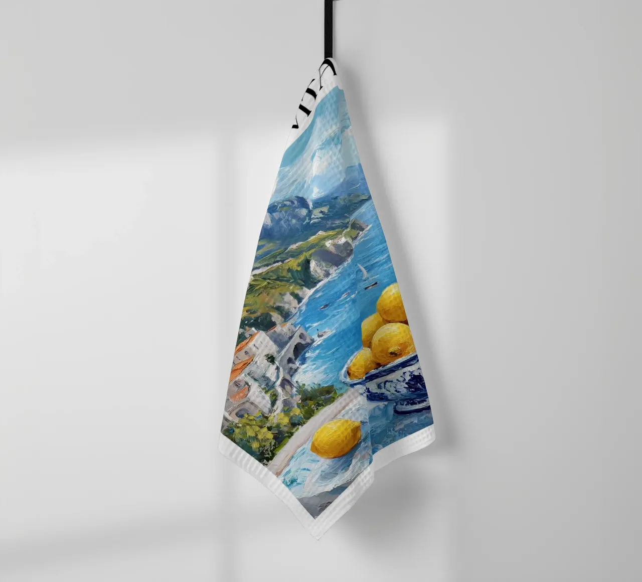Citrons avec vue sur la Méditerranée torchon de IamHomeStudio