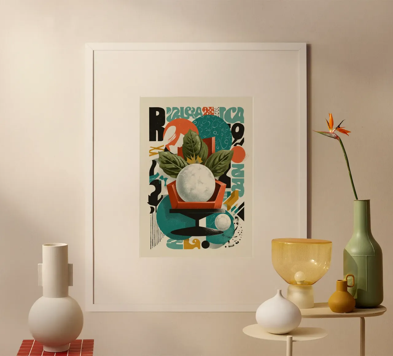 La Regina Mozzarella poster con telaio in plastica da michi