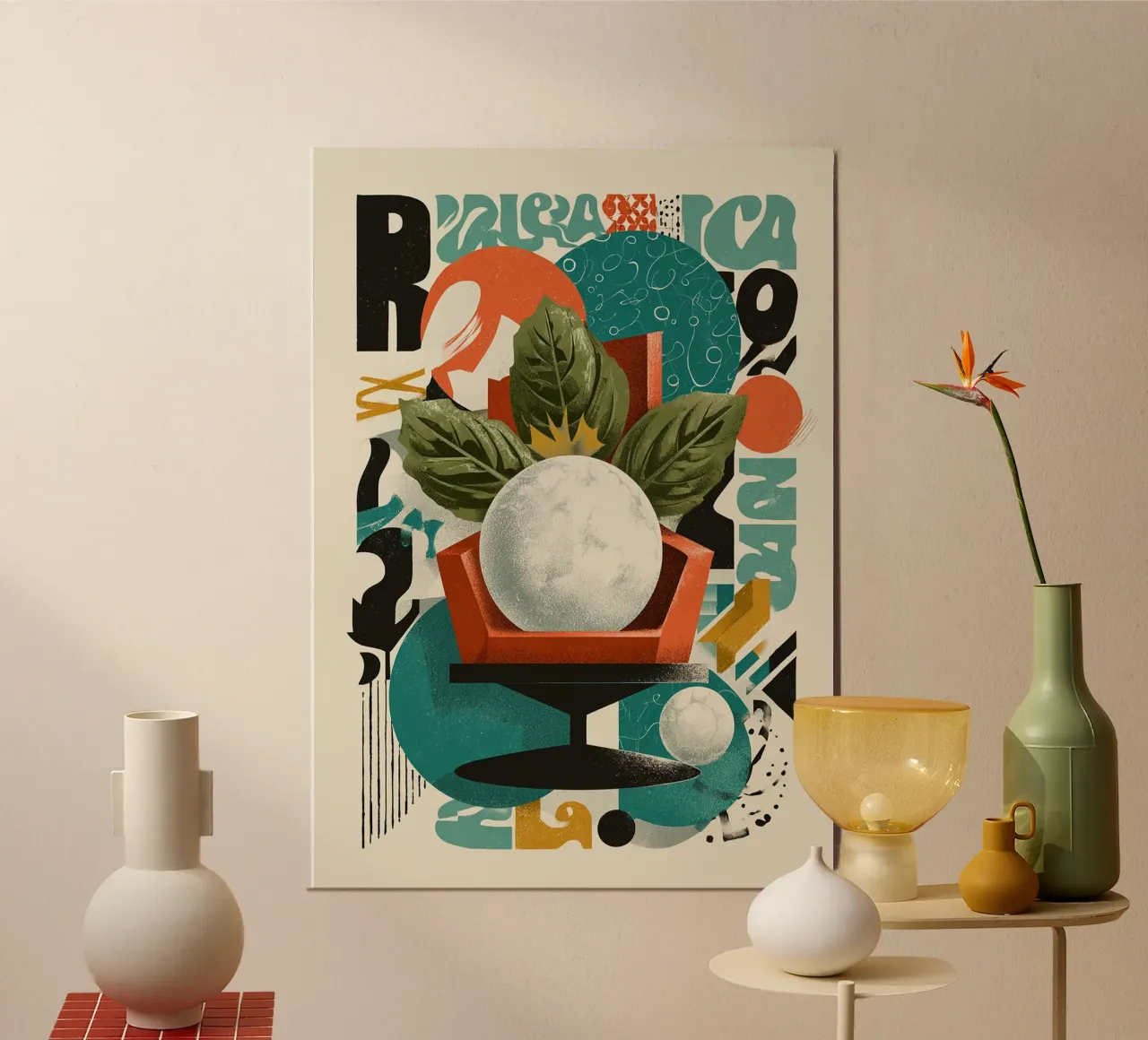 La Regina Mozzarella poster con telaio in plastica da michi