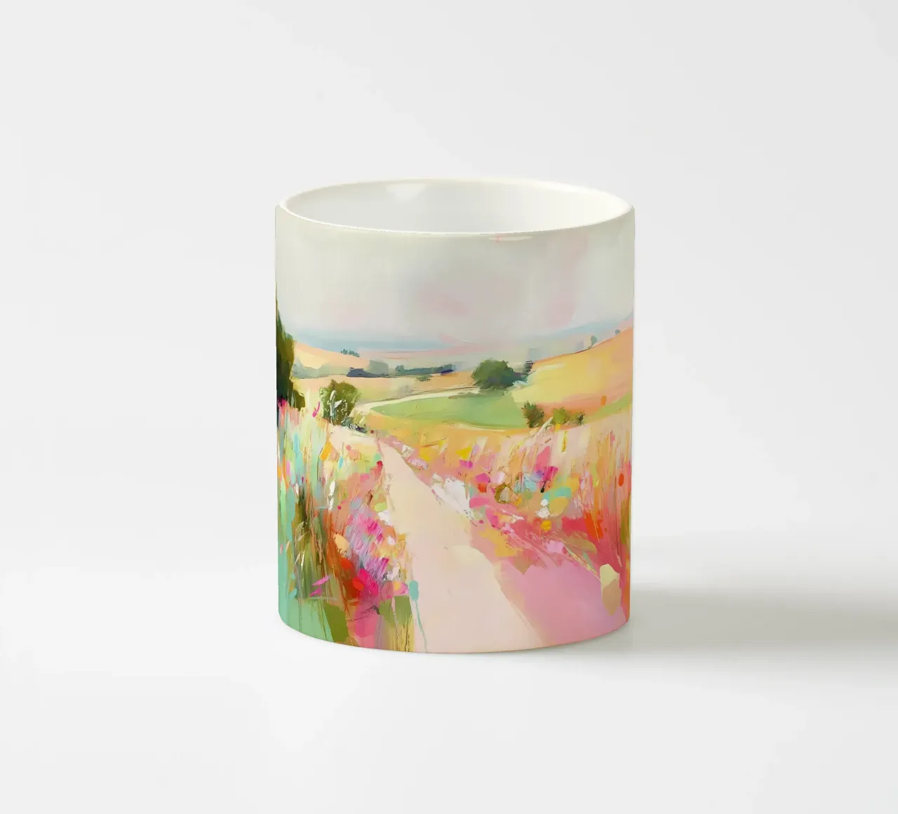 Paese Paesaggio colorato tazza in ceramica da IamHomeStudio