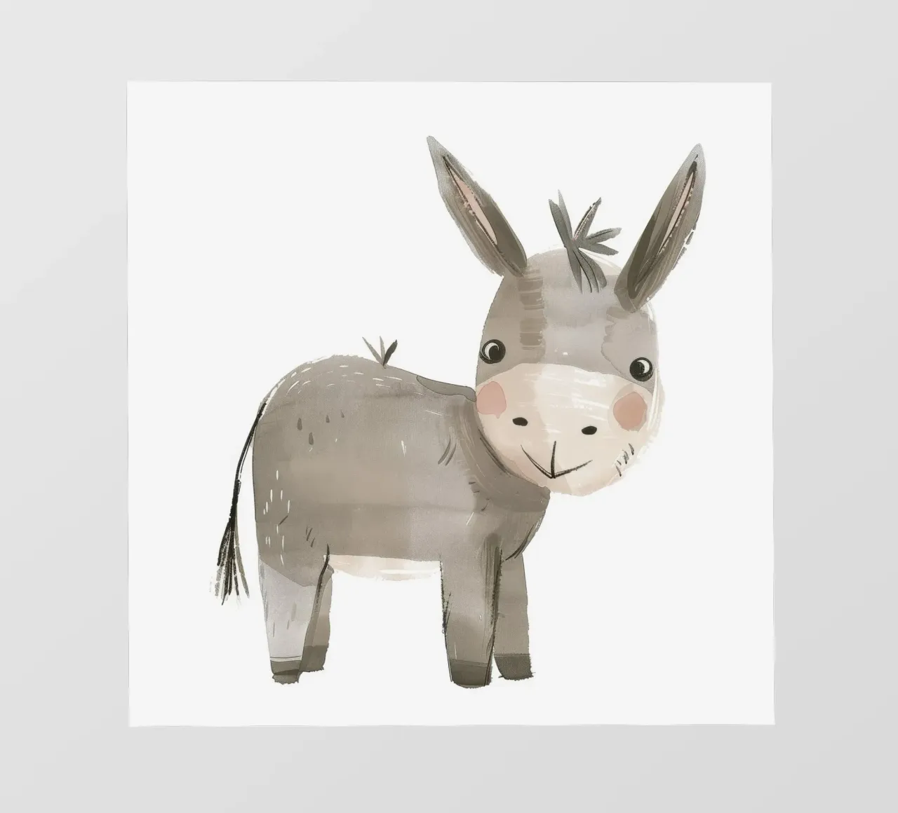 Illustrazione di un asino grigio sorridente telo in pvc da DesignDoodle