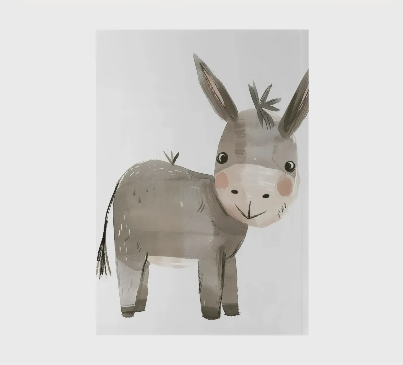 Illustration of a smiling Gray Donkey notebook by DesignDoodle