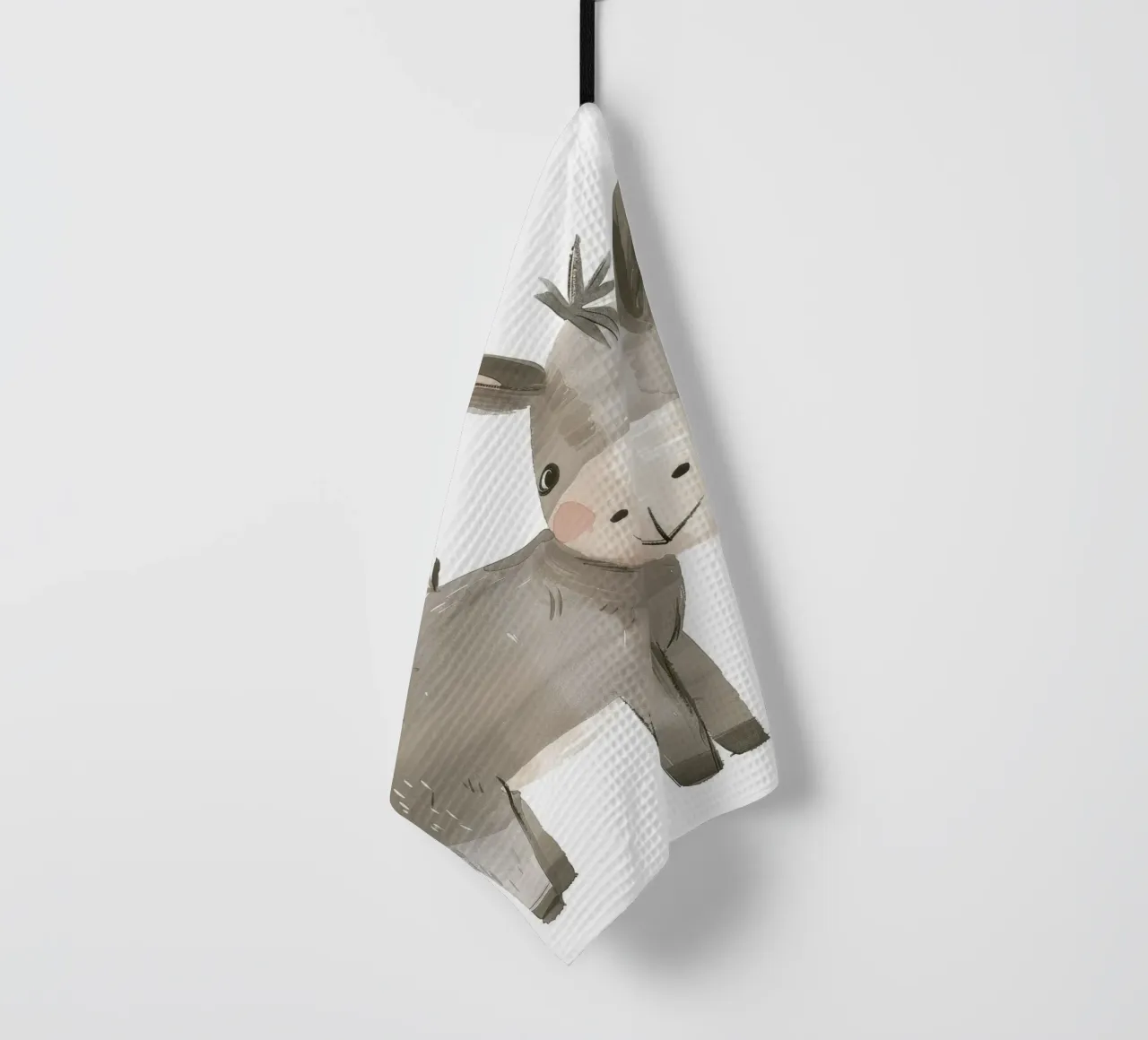 Illustration d'un âne gris souriant torchon de DesignDoodle
