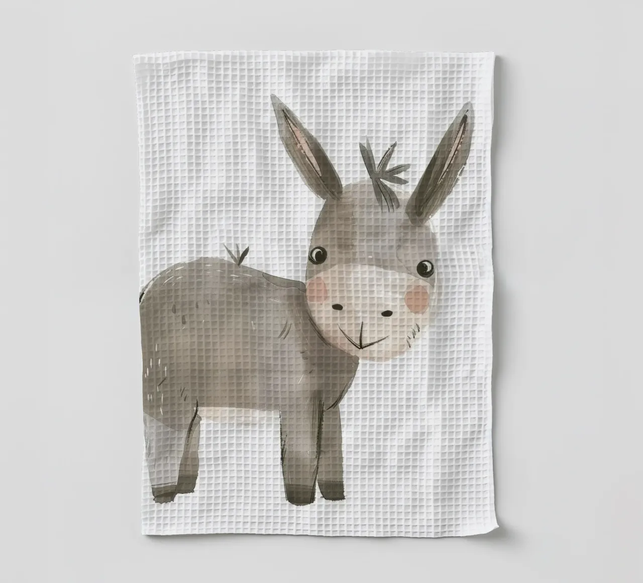 Illustration d'un âne gris souriant torchon de DesignDoodle