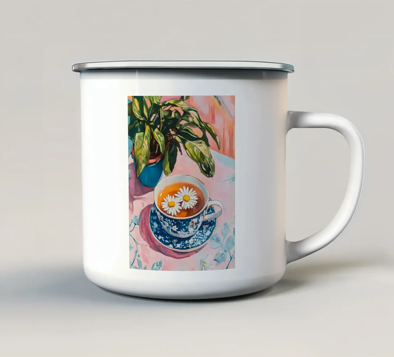 Daisy thee emaille mok van IamHomeStudio