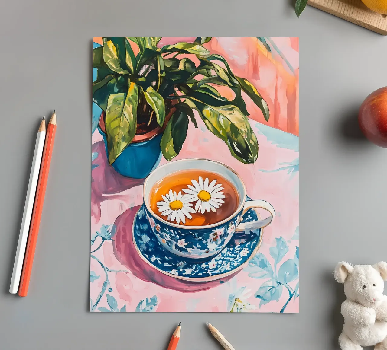 Gänseblümchen-Tee Stickerbogen von IamHomeStudio