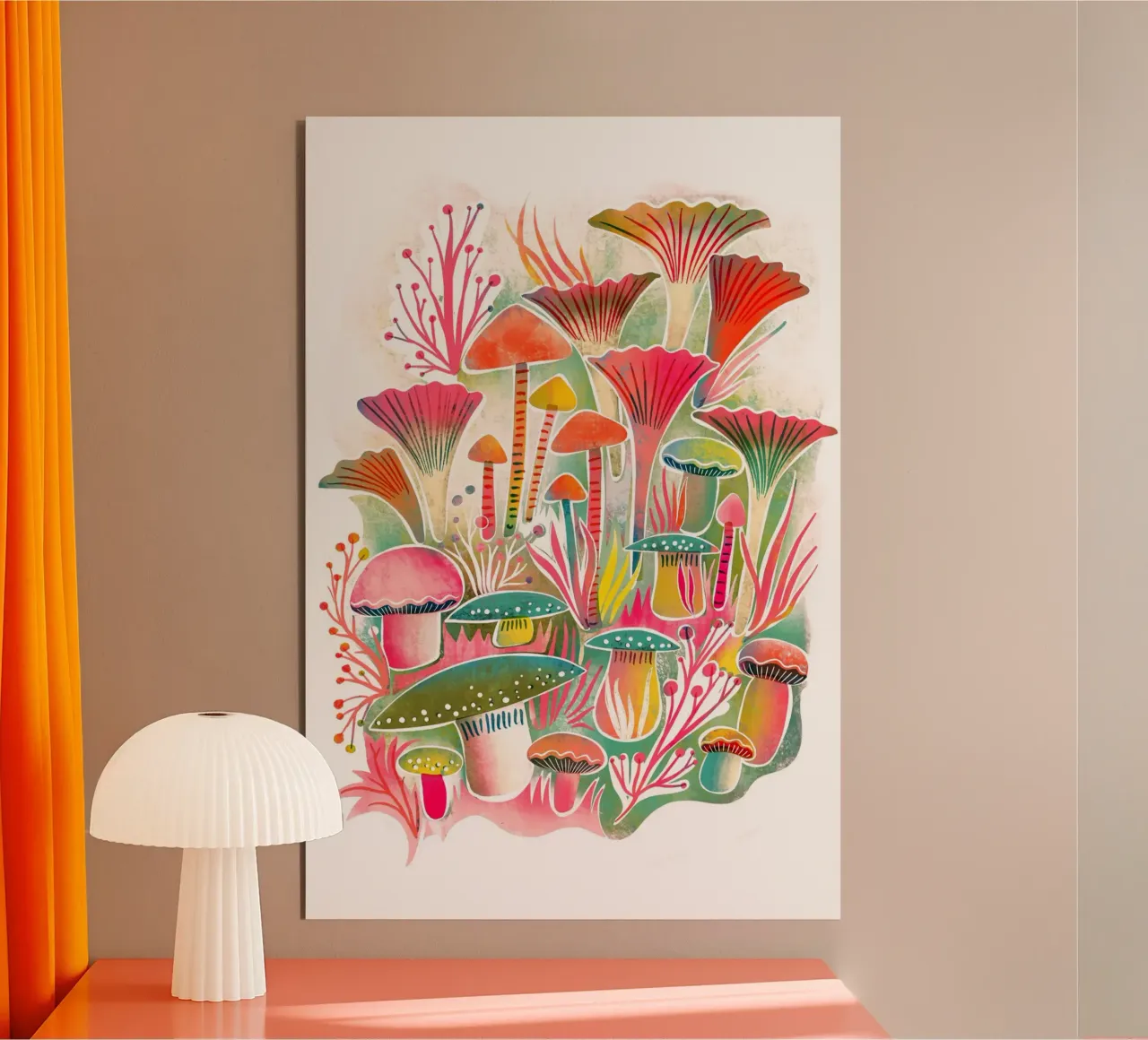 Funghi Forest Screenprint alluminio dibond da MiraParadies