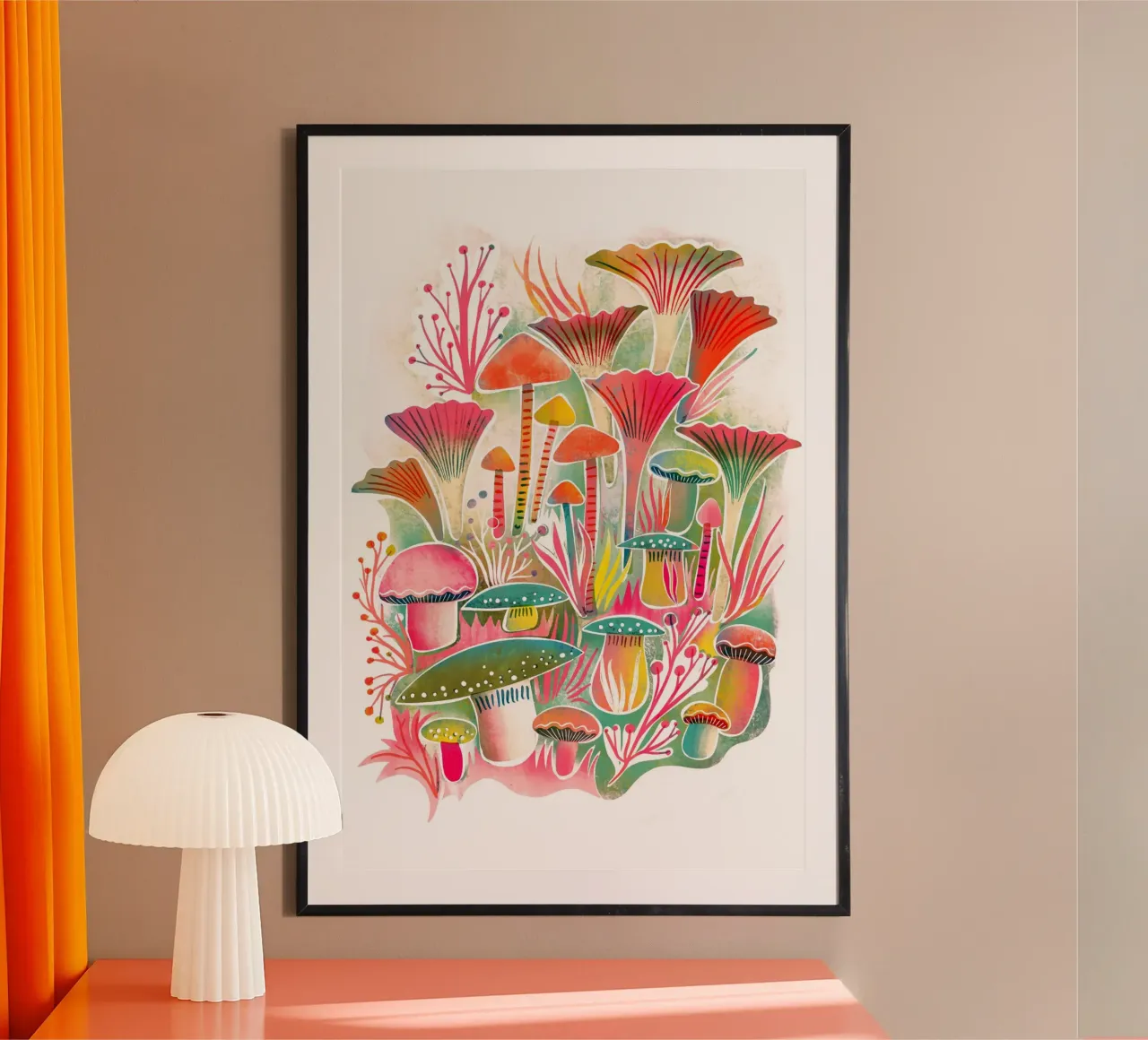 Funghi Forest Screenprint carta hahnemühle da MiraParadies