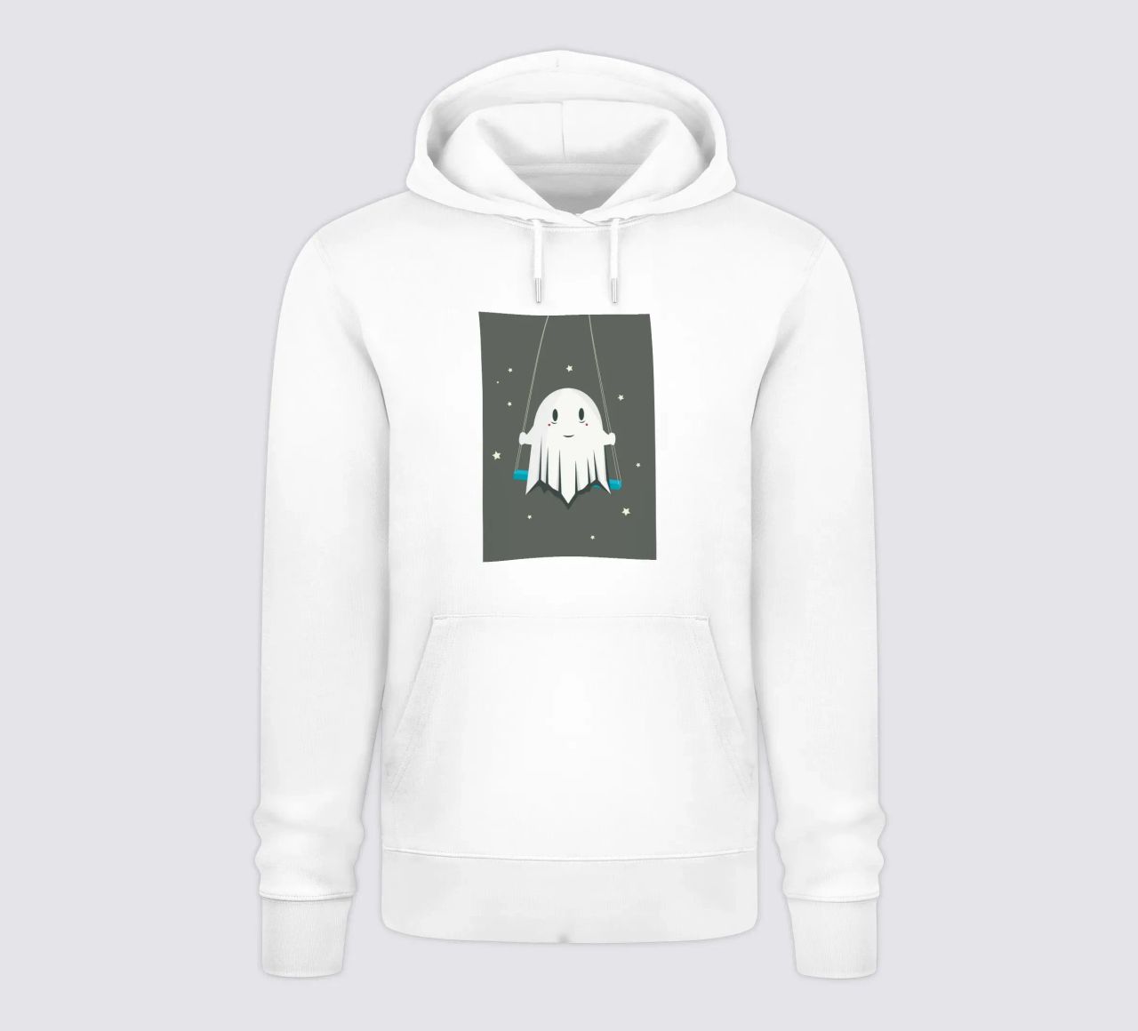 Fantasma sorridente sull'altalena - Halloween giocoso felpa con cappuccio da namosh