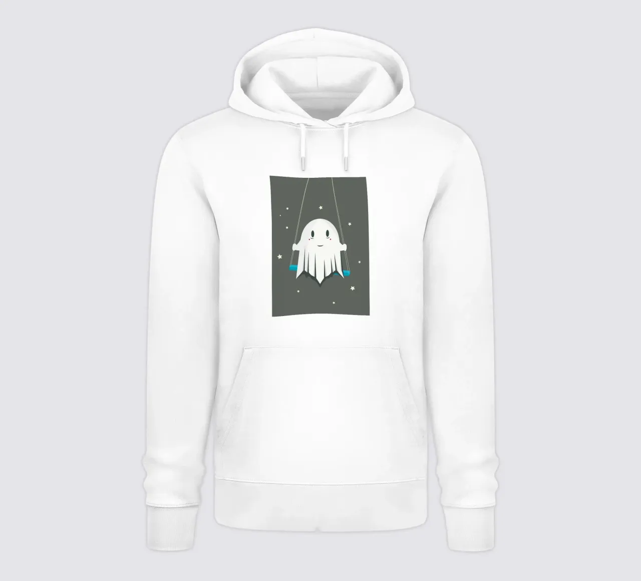 Lächelndes Geistchen auf der Schaukel –Verspieltes Halloween Hoodie von namosh