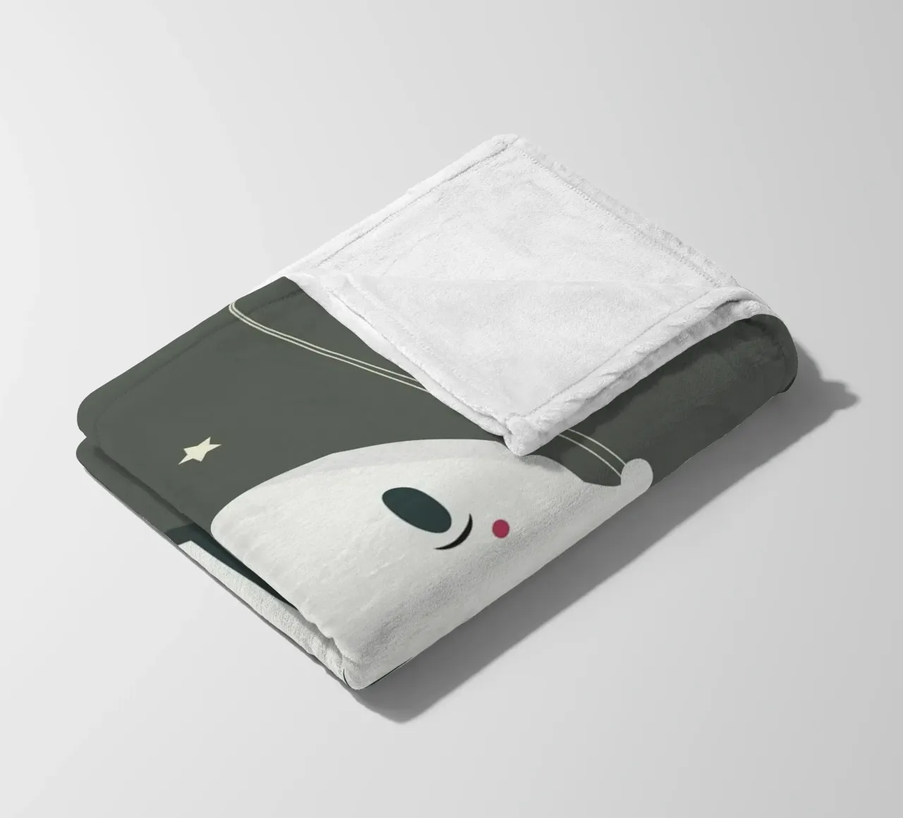 Smiling ghost on the swing - Playful Halloween fleece blanket by namosh