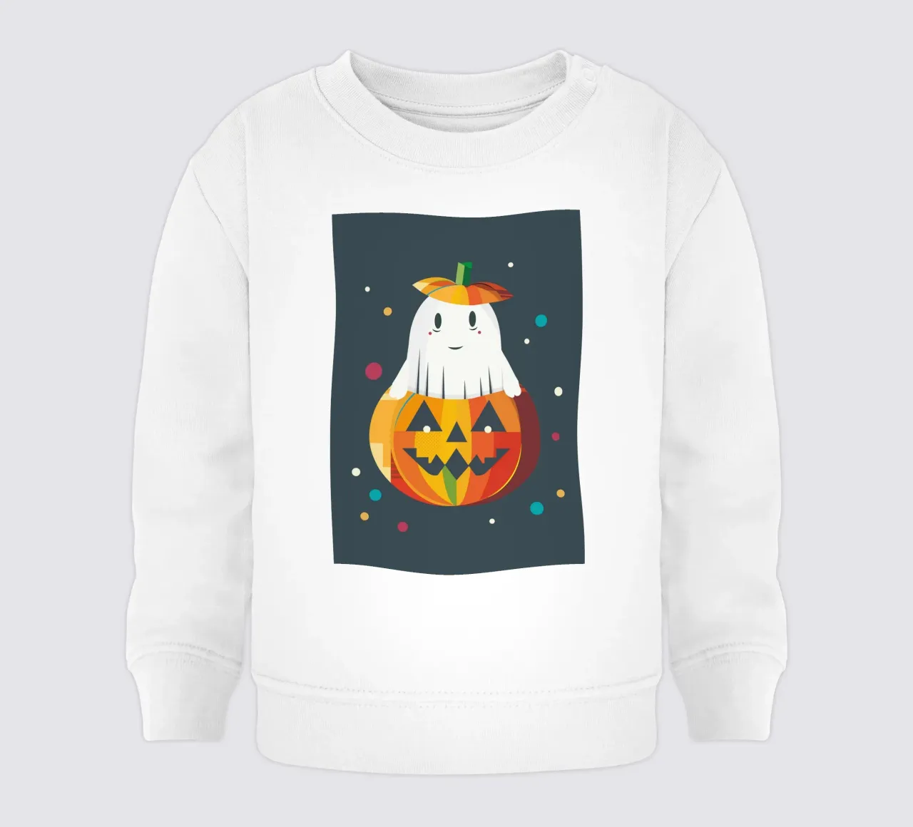 Allegro fantasma di Halloween in una zucca - motivo autunnale colorato felpa neonato da namosh