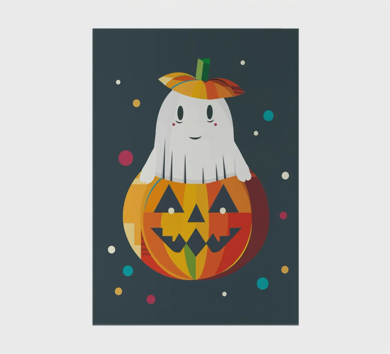 Joyeux fantôme d'Halloween dans une citrouille - Motif automnal coloré carnet de notes de namosh