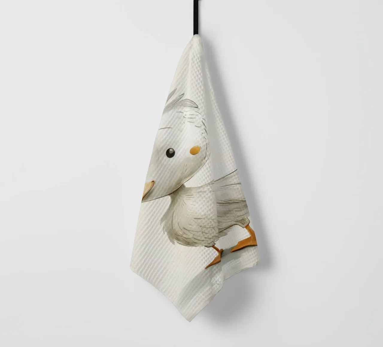 Illustration of a Gray Duckling tea towel by DesignDoodle