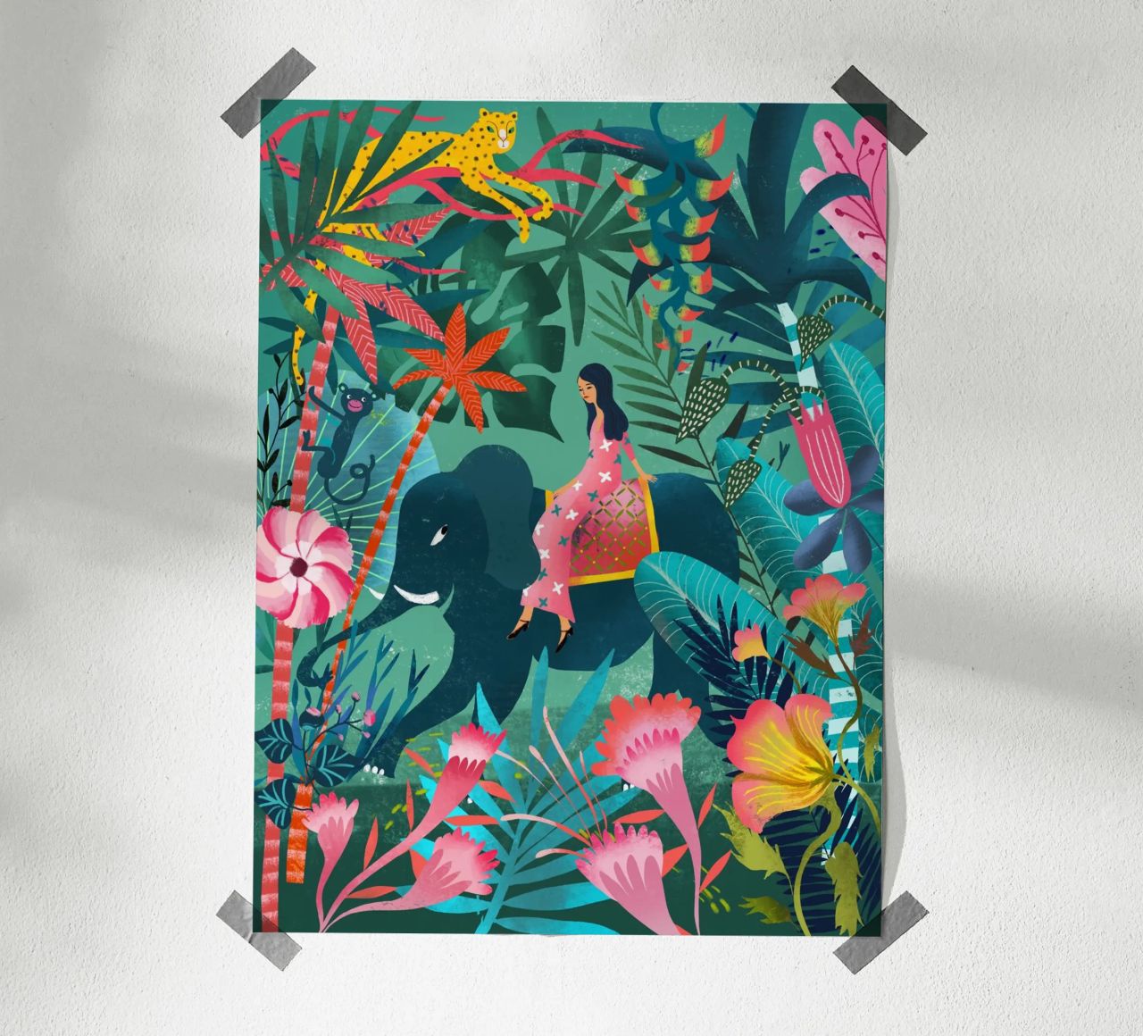 Elephant Jungle Ride poster by MiraParadies