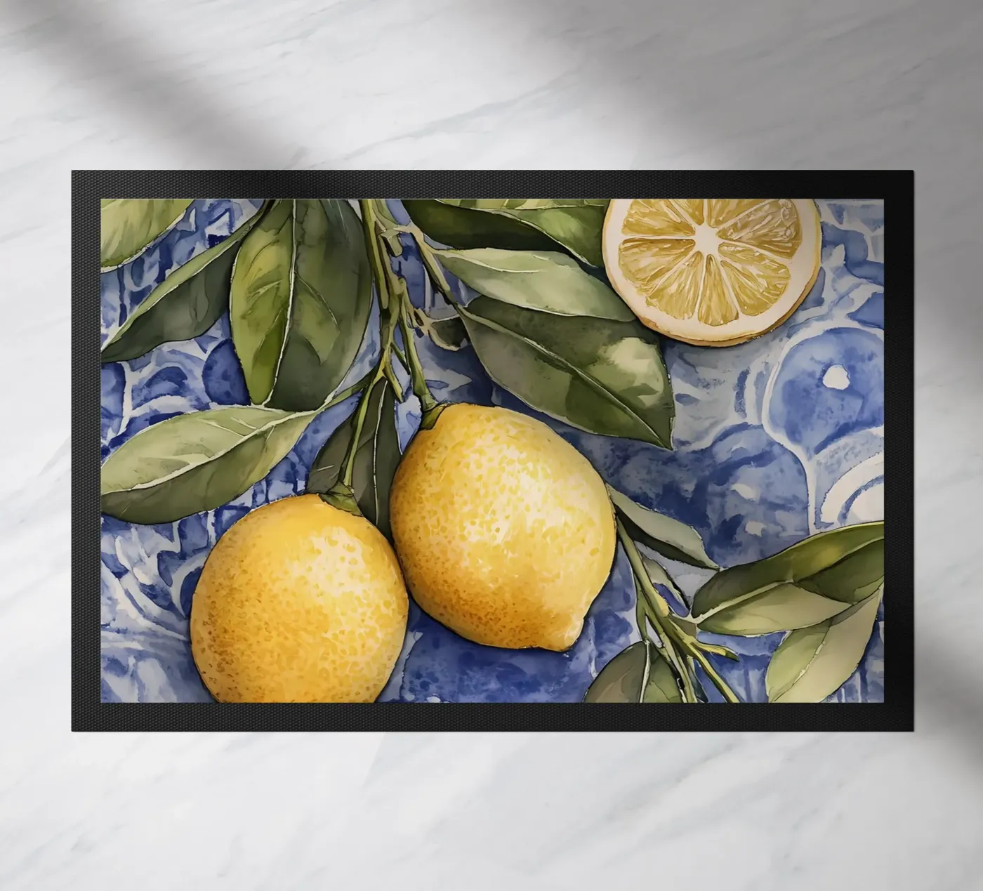 Fresh Lemons doormat by IamHomeStudio