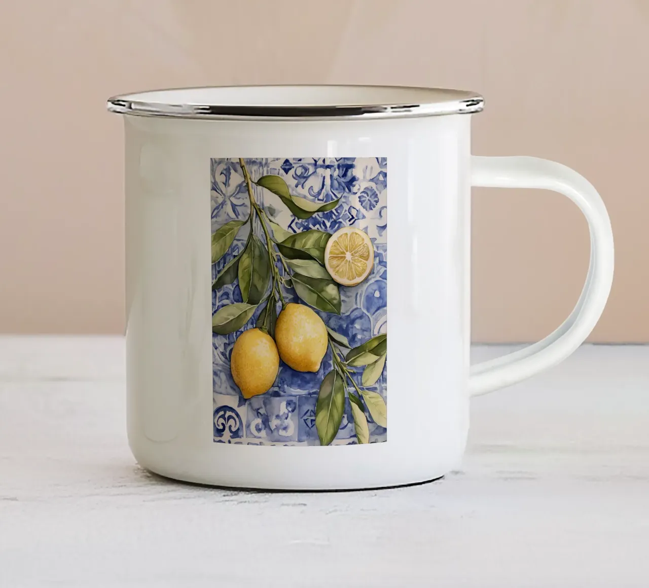Limoni freschi tazza in smalto da IamHomeStudio