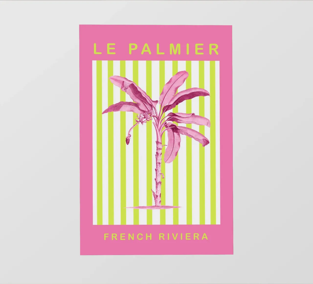 Neon Green and Pink Palm Tree Maximalist Art telo in pvc da GraceDigitalArtCo